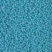 Japanese Miyuki Seed Beads, size 15/0, SKU 189015.MY15-4478, duracoat dyed opaque nile blue, (1 12-13gram tube - apprx 3500 beads)