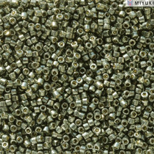 Delica Beads (Miyuki), size 11/0 (same as 12/0), 2512, duracoat galvanized dark steel green, (10 gr)