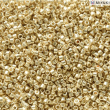 Delica Beads (Miyuki), size 11/0 (same as 12/0), 2501, duracoat galvanized pale gold, (10 gr)