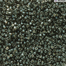 Delica Beads (Miyuki), size 11/0 (same as 12/0), 2507, duracoat galvanized black moss, (10 gr)