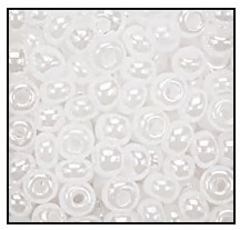 Czech Seed Beads, 11/0-0160, white pearl, (1 hank, about 4000 beads)