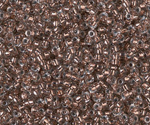 Japanese Miyuki Seed Beads, size 11/0, SKU 111030.MY11-0974, copper lined pale gray, (10 grams, 3" tube)