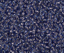 Japanese Miyuki Seed Beads, size 11/0, SKU 111030.MY11-0977, copper lined pale montana, (10 grams, 3" tube)