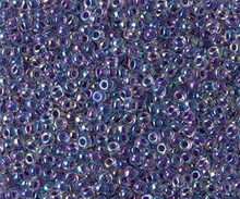 Japanese Miyuki Seed Beads, size 11/0, SKU 111030.MY11-0274, amethyst lined crystal AB, (1 28-30 gram tube, apprx 3080 beads) 