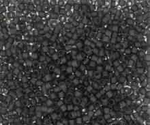 Delica Beads (Miyuki), size 11/0 (same as 12/0), SKU 195006.DB11-2406, matte transparent charcoal, (10gram tube, apprx 1900 beads)