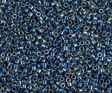 Delica Beads (Miyuki), size 11/0 (same as 12/0), SKU 195006.DB11-0514, dark blue AB (nickel iris), (5 grams)