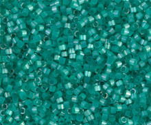 Delica Beads (Miyuki), size 11/0 (same as 12/0), SKU 195006.DB11-1813, dyed aqua green silk satin, (10gram tube, apprx 1900 beads)