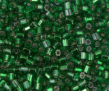 Japanese Miyuki Seed Beads, size 8/0, SKU 189008.MY8-0016cut, silver lined green cut, (1 26-28 gram tube, apprx 1120 beads)
