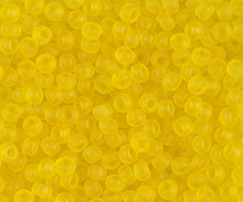 Japanese Miyuki Seed Beads, size 8/0, SKU 189008.MY8-0136F, matte transparent yellow, (1 26-28 gram tube, apprx 1120 beads)