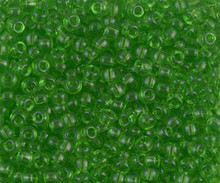Japanese Miyuki Seed Beads, size 8/0, SKU 189008.MY8-0144, transparent lime, (1 26-28 gram tube, apprx 1120 beads)