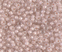Japanese Miyuki Seed Beads, size 8/0, SKU 189008.MY8-0215, blush lined crystal, (1 26-28 gram tube, apprx 1120 beads)