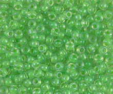 Japanese Miyuki Seed Beads, size 8/0, SKU 189008.MY8-0228, light green lined crystal, (1 26-28 gram tube, apprx 1120 beads)