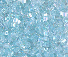 Japanese Miyuki Seed Beads, size 8/0, SKU 189008.MY8-0269cut, glacier blue lined crystal AB cut, (1 26-28 gram tube, apprx 1120 beads)