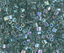 Japanese Miyuki Seed Beads, size 8/0, SKU 189008.MY8-0277cut, lime lined crystal AB cut, (1 26-28 gram tube, apprx 1120 beads)
