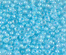 Japanese Miyuki Seed Beads, size 8/0, SKU 189008.MY8-0278, sky blue lined crystal AB, (1 26-28 gram tube, apprx 1120 beads)