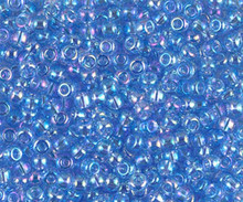 Japanese Miyuki Seed Beads, size 8/0, SKU 189008.MY8-0299, pale sapphire AB, (1 26-28 gram tube, apprx 1120 beads)