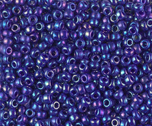 Japanese Miyuki Seed Beads, size 8/0, SKU 189008.MY8-0484, opaque cobalt AB, (1 26-28 gram tube, apprx 1120 beads)