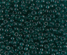 Japanese Miyuki Seed Beads, size 8/0, SKU 189008.MY8-2406, transparent dark teal, (1 26-28 gram tube, apprx 1120 beads)