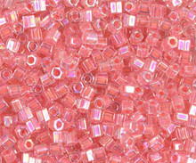 Japanese Miyuki Seed Beads, size 8/0, SKU 189008.MY8-2774cut, light salmon lined crystal cut, (1 26-28 gram tube, apprx 1120 beads)