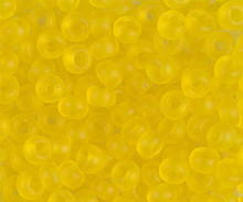 Japanese Miyuki Seed Beads, size 6/0, SKU 111031.MYK6-0136F, matte transparent yellow, (1 tube, apprx 24-28 grams, apprx 315 beads per tube)