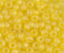 Japanese Miyuki Seed Beads, size 6/0, SKU 111031.MYK6-0136FR, matte transparent yellow AB, (1 tube, apprx 24-28 grams, apprx 315 beads per tube)