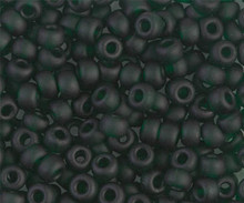 Japanese Miyuki Seed Beads, size 6/0, SKU 111031.MYK6-0156F, matte transparent dark emerald, (1 tube, apprx 24-28 grams, apprx 315 beads per tube)