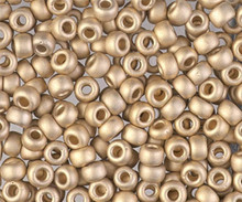 Japanese Miyuki Seed Beads, size 6/0, SKU 111031.MYK6-0193F, matte 24KT gold light plated, (5 grams, 3” tube)