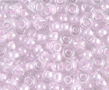 Japanese Miyuki Seed Beads, size 6/0, SKU 111031.MYK6-0207, pink lined crystal, (1 tube, apprx 24-28 grams, apprx 315 beads per tube)