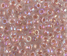 Japanese Miyuki Seed Beads, size 6/0, SKU 111031.MYK6-0275, dark peach lined crystal AB, (1 tube, apprx 24-28 grams, apprx 315 beads per tube)