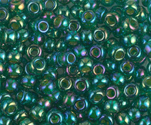 Japanese Miyuki Seed Beads, size 6/0, SKU 111031.MYK6-0354, chartreuse lined green AB, (1 tube, apprx 24-28 grams, apprx 315 beads per tube)