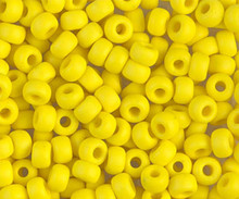 Japanese Miyuki Seed Beads, size 6/0, SKU 111031.MYK6-0404F, matte opaque yellow, (1 tube, apprx 24-28 grams, apprx 315 beads per tube)