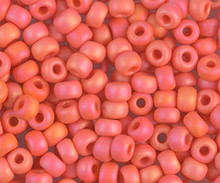 Japanese Miyuki Seed Beads, size 6/0, SKU 111031.MYK6-0406FR, matte opaque orange AB, (1 tube, apprx 24-28 grams, apprx 315 beads per tube)