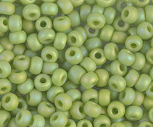 Japanese Miyuki Seed Beads, size 6/0, SKU 111031.MYK6-0416FR, matte opaque chartreuse AB, (1 tube, apprx 24-28 grams, apprx 315 beads per tube)