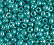 Japanese Miyuki Seed Beads, size 6/0, SKU 111031.MYK6-0481 (was 412R), opaque turquoise green AB, (1 tube, apprx 24-28 grams, apprx 315 beads per tube)