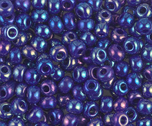 Japanese Miyuki Seed Beads, size 6/0, SKU 111031.MYK6-0484 (was 414R), opaque cobalt AB, (1 tube, apprx 24-28 grams, apprx 315 beads per tube)