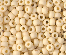 Japanese Miyuki Seed Beads, size 6/0, SKU 111031.MYK6-0492F, matte opaque dark cream, (1 tube, apprx 24-28 grams, apprx 315 beads per tube)
