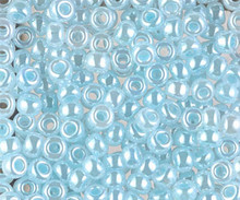 Japanese Miyuki Seed Beads, size 6/0, SKU 111031.MYK6-0522, light aqua ceylon, (1 tube, apprx 24-28 grams, apprx 315 beads per tube)