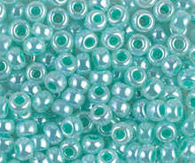 Japanese Miyuki Seed Beads, size 6/0, SKU 111031.MYK6-0536, aqua green ceylon, (1 tube, apprx 24-28 grams, apprx 315 beads per tube)