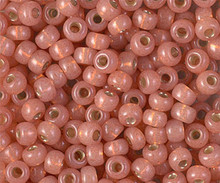 Japanese Miyuki Seed Beads, size 6/0, SKU 111031.MYK6-0553, dyed dark  peach silver lined alabaster, (1 tube, apprx 24-28 grams, apprx 315 beads per tube)