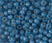 Japanese Miyuki Seed Beads, size 6/0, SKU 111031.MYK6-0648, dyed denim blue silver lined alabaster, (1 tube, apprx 24-28 grams, apprx 315 beads per tube)