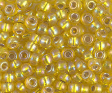 Japanese Miyuki Seed Beads, size 6/0, SKU 111031.MYK6-1006, silver lined yellow AB, (1 tube, apprx 24-28 grams, apprx 315 beads per tube)