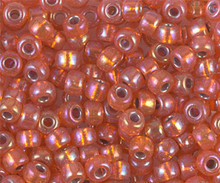 Japanese Miyuki Seed Beads, size 6/0, SKU 111031.MYK6-1008, silver lined orange AB, (1 tube, apprx 24-28 grams, apprx 315 beads per tube)