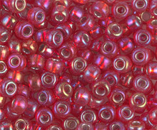 Japanese Miyuki Seed Beads, size 6/0, SKU 111031.MYK6-1010, silver lined flame red AB, (1 tube, apprx 24-28 grams, apprx 315 beads per tube)