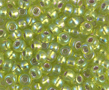 Japanese Miyuki Seed Beads, size 6/0, SKU 111031.MYK6-1014, silver lined chartreuse AB, (1 tube, apprx 24-28 grams, apprx 315 beads per tube)