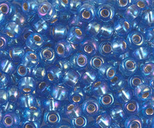 Japanese Miyuki Seed Beads, size 6/0, SKU 111031.MYK6-1019, silver lined sapphire AB, (1 tube, apprx 24-28 grams, apprx 315 beads per tube)