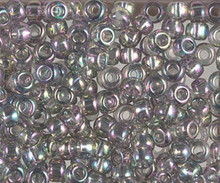 Japanese Miyuki Seed Beads, size 6/0, SKU 111031.MYK6-2440, transparent gray rainbow luster, (1 tube, apprx 24-28 grams, apprx 315 beads per tube)