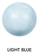 AUSTRIAN CRYSTAL PEARLS, Star Bright 5810, 8mm Round Pearl, light blue, (50 Pieces)
