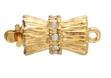 Push Pull Clasp, 1-strand, 13x8mm, gold plate (each)