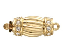 Push Pull Clasp, 1-strand, 16x9mm, gold plate (each)