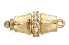 Push Pull Clasp, 1-strand, 17x10mm, gold plate (each)